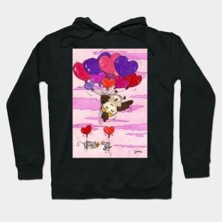 Heart Ballons Owl Hoodie